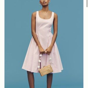 By Anthropologie Sleeveless Scoop-Neck Basque-Waist Midi Dress